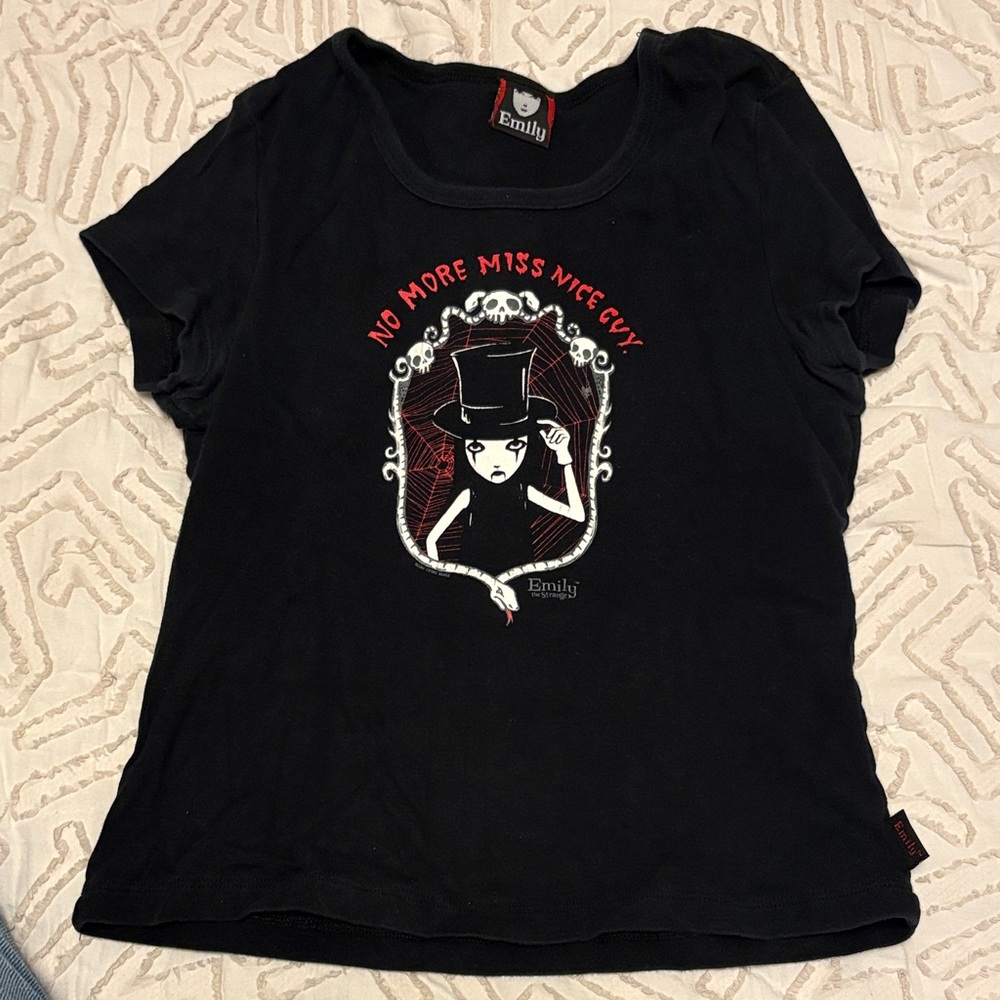 Vintage Emily Strange Black Graphic Tee - Short Sleeve